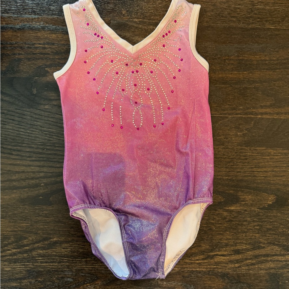 Pink and Purple Sparkle Gymnastics Leotard